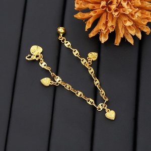 JXX Wholesale Gold <b>Bracelet</b> Women Jewelry 24k Gold Plated Brass Jewelry for Women Heart <b>Bead</b> Shape Pendant - Product Image 6