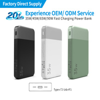 Batería Externa Portátil de Gran Capacidad Personalizable de China, 35W 45W 65W 90W 10000mAh 20000mAh, Carga Rápida para Teléfonos Móviles