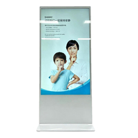 L65GAZ 65" Layar Digital Signage Berdiri Lantai Warna Putih Kaca Tempered 65 Inci Layar LCD ADS Berdiri Bebas