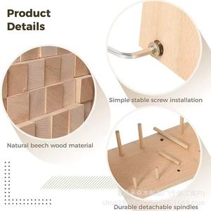 Support en bois pour pelotes de laine, crochet et aiguilles à tricoter, organiseur de bureau écologique à 2 niveaux - Product Image 3