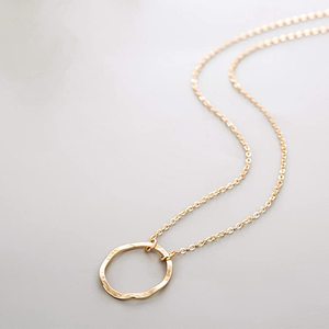 Collier minimaliste simple <span class=keywords><strong>en</strong></span> <span class=keywords><strong>argent</strong></span> avec chaîne fine et cercle pour cadeau de fête des mères - Product Image 3