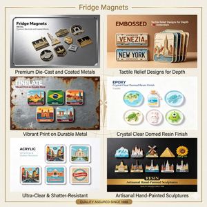 Custom Magnetic Sticker <b>Fridge</b> Magnet Zinc Alloy 2D 3D Embossed Bronzing Coastal Design Promotional Tourist Souvenir - Product Image 4