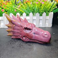 Statue personnalisée d'usine, sculptures en pierre naturelle, dragon exquis en jaspe Mookaite, art populaire, pierre précieuse pour la décoration Feng Shui