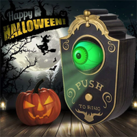 Ornements de sonnette d'Halloween pas chers, œil de porte unique, effroi hanté, accessoires lumineux, décoration de porte suspendue, déguisement de fête