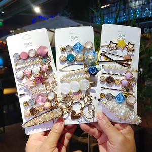 Ensembles d'Épingles à Cheveux en Métal Bling Perles Cristal Strass, <span class=keywords><strong>Barrette</strong></span> Acétate Étoile de Mer Coquillage pour Fête - Product Image 5