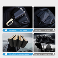 Parapluie réfléchissant à 10 baleines avec poignée annulaire, pliage inversé automatique, logo personnalisé, pour adultes, trajets quotidiens, voyage et vente en gros