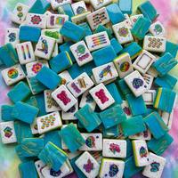 Mahjong américain de luxe en acrylique, série verte porte-bonheur 90 ans, 160 tuiles pour adultes, quatre joueurs, boîte cadeau personnalisable