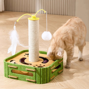 Jouet pour chat : <span class=keywords><strong>Boîte</strong></span> labyrinthe interactive <span class=keywords><strong>anti</strong></span>-<span class=keywords><strong>ennui</strong></span>, résistante aux morsures, en feutre sans peluches, éducatif, pour griffer et chercher - Product Image 1