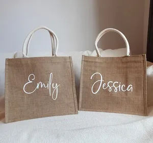 Bolsa de Yute de Alta Calidad con Estampado de Letras y Logotipo Personalizado, Ideal para Bordado, Manualidades y Arte - Product Image 2