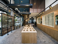 High-End Luxus Optical Shop Design High Fashion Optische Vitrine mit LED-Wand zähler Optimales optisches Shop-Dekor