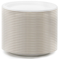 Logo personnalisé Marque 100% Plaque de canne à sucre jetable biodégradable 9 pouces Bagasse compostable pour le camping