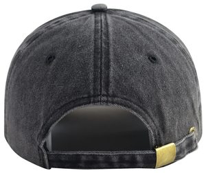 Gorra de Estilo Urbano Deportiva Vintage de 6 Paneles, Sin Estructura, de Mezclilla Negra Desgastada, Ajustable, con Bordado 3D 'DAD' - Product Image 3