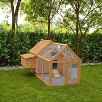 Offre Spéciale extérieur toit étanche poulaillers sapin bois grande taille durable cage à poulet en bois maison avec nichoir