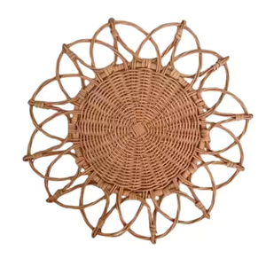 จานหวายสานด้วยมือสไตล์เวียดนามสำหรับโต๊ะอาหารสไตล์ดอกไม้ - Product Image 1