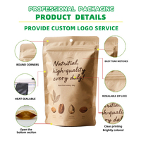 Sacs en papier kraft à impression numérique, thermoscellables, avec fenêtre et fermeture éclair, pour l'emballage de noix, café, thé, snacks, vente au détail