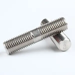 Double End Studs GB 901 Stainless Steel 304 Plain Finish Metric Thread M6-M24 Length 40mm-300mm