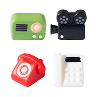 Ornamen rumah boneka bermain peran DIY foto telepon, kamera Radio kerajinan Dekorasi peralatan rumah tangga Resin miniatur