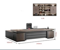 Table de bureau de direction moderne et luxueuse avec design en forme de L, mobilier de bureau haut de gamme