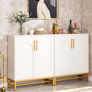 YIFAN <span class=keywords><strong>Buffet</strong></span> moderne de luxe en <span class=keywords><strong>bois</strong></span> <span class=keywords><strong>et</strong></span> <span class=keywords><strong>métal</strong></span> avec dessus en marbre blanc de 59 pouces pour salon <span class=keywords><strong>et</strong></span> salle à manger - Product Image 2