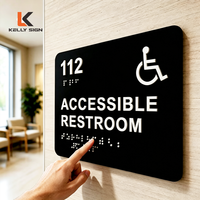 Panneau de porte personnalisé Kelly Sign en braille ADA pour personnes aveugles et handicapées, signalétique intérieure pour bureaux, panneau de signalisation pour aveugles