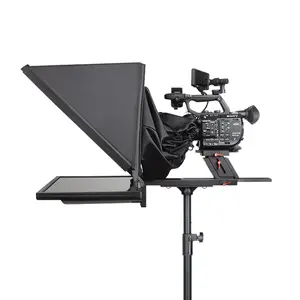 Desview 15" Portable Prompting Inclined Professional Broadcast Teleprompter For DSLR Tablet Smartphone Conference Live Stream