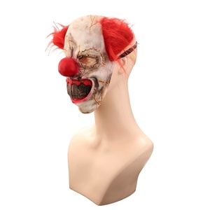 Maschera da Clown con Viso Screpolato per Halloween, Capelli Rossi, in Lattice, per Cosplay Horror, Decorazione per Feste di Carnevale, Maschera Demoniaca con Denti Spaventosi - Product Image 3