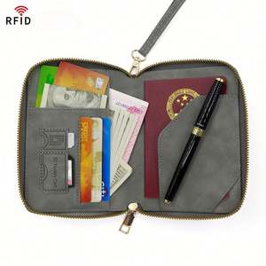 RFID Blocking Passport Holder Travel <b>Wallet</b> with Zipper, Multi-Functional Organizer for Cards, Cash and <b>Documents</b> - Product Image 3