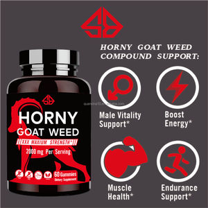 OEM Horny Goat Weed Maca Ginseng proporciona energía y vitalidad, resistencia, apto para hombres y mujeres adultos, 60 gomitas. - Product Image 4
