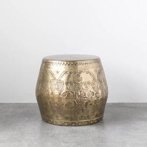 กลองทองเหลืองโบราณโต๊ะกาแฟและชาสำหรับห้องนั่งเล่นและสวนของตกแต่งสวน - Product Image 1