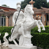Effigang-Statue de guerrier romain en marbre Antique, décoration de jardin d'extérieur en marbre, taille de vie, célèbre Statue de guerrier grecque