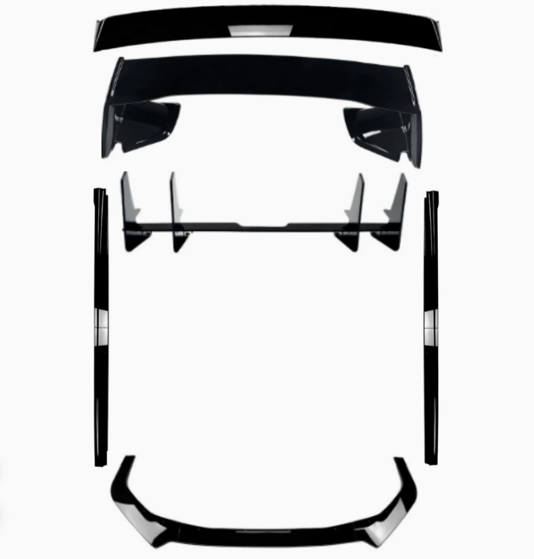 WRX STI VB [Hoja trasera] Juego completo Piano Black [2022+]