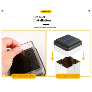 Luci <span class=keywords><strong>Solari</strong></span> da Giardino per Recinzioni, Impermeabili IP44, Lampada Solare per Pilastri di Cancelli, Decorazione per Cortile, Patio e Vialetti - Product Image 5