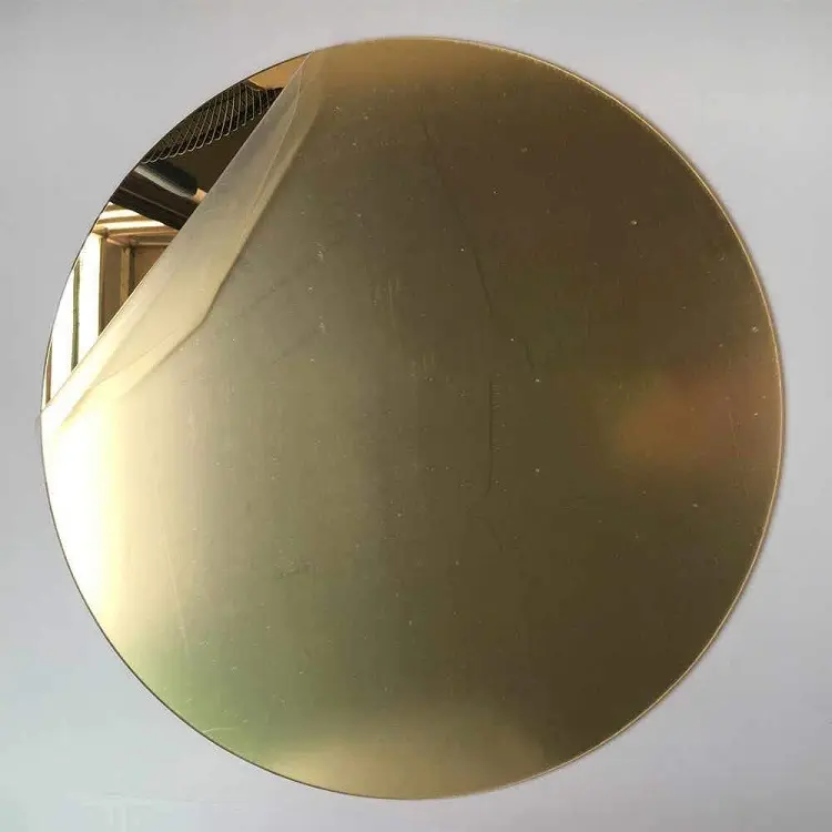 Dischi rotondi vuoti acrilici a specchio dorato tagliati al Laser cerchi in plastica a bordo liscio da 1/8 pollici