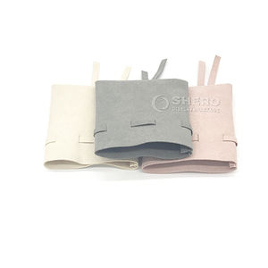 Sac pochette à cordon en microfibre rose de luxe avec logo personnalisé en daim pour bijoux emballage de textiles en microfibre - Product Image 6