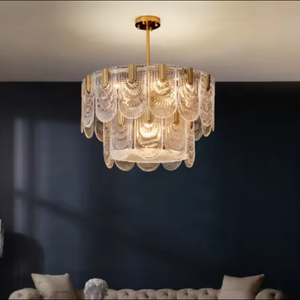 Hanging Lamp Bedroom bar Hotel Home Decorative Modern French Copper Glass Crystal <b>Chandelier</b> - Product Image 1