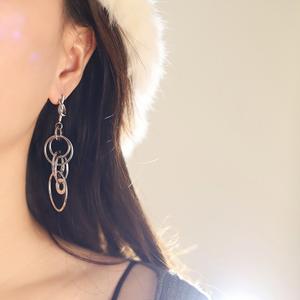 Pendientes de acero inoxidable chapados en oro, pendientes circulares retro de varias capas, pendientes chapados en oro de 18 quilates, accesorios de moda. - Product Image 6