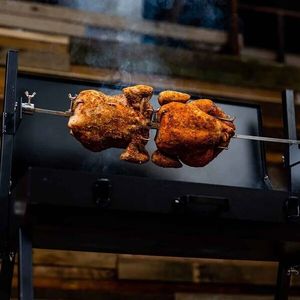 Mini barbecue portable au <span class=keywords><strong>charbon</strong></span> de <span class=keywords><strong>bois</strong></span> avec rôtissoire électrique et tournebroche pour le camping et les pique-niques - Product Image 6