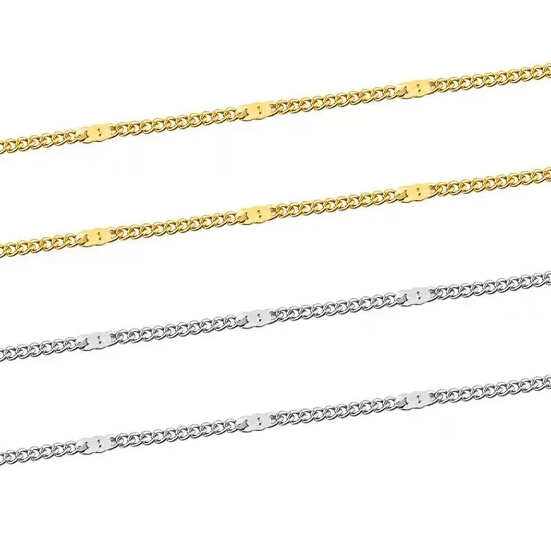 للبيع بعقد يحتوي على عقد من الفولاذ المقاوم للصدأ بحجم متر 18 قيراط مطلي بالذهب بتقنية PVD سلسلة من الفولاذ المقاوم للصدأ لحمل المجوهرات والقلادات