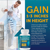 Capsules de croissance en hauteur personnalisées OEM avec vitamine D et calcium pour améliorer la densité osseuse, supplément articulaire pour adultes