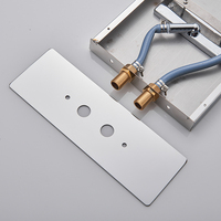 Ensemble de robinet de douche de salle de bain luxueux pluie/cascade pommeau de douche Rectangle 3 voies écran d'affichage numérique Valve robinet Kit de douche
