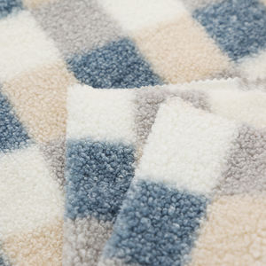 Pelo largo a cuadros Micro grueso piel falsa Sherpa tela Digital <span class=keywords><strong>Faux</strong></span> impreso abrigo impermeable para Niñas para juguetes de tapicería - Product Image 3