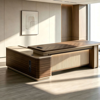Bureau de direction en bois moderne de qualité supérieure en forme de L, table de bureau de luxe pour manager, PDG, bureau administratif, ensemble de mobilier de bureau