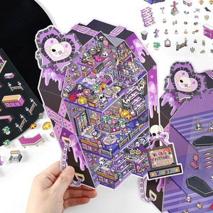 Confezione da 4 adesivi grandi in PET per paesaggistica, con motivo 'Today's Business in Fourteen Rounds' e adesivi 3D a forma di casetta impilabili - Product Image 4