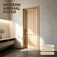 Commercial Solid Pine Timber Door Unfinished Wood Door for Guesthouse Guest Room Fit Out