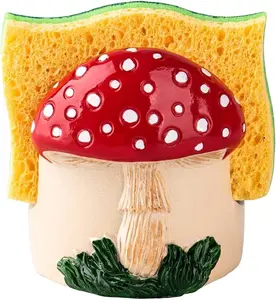 Mushroom kitchen sponge rack sponge holder ceramic sponge holder for ceramic kitchen Sink Caddy Decor for Kitchen