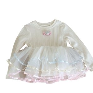 Tongxingyuan Girls Long Sleeve <b>Tulle</b> Dress Breathable Spring Autumn Princess Top With Label And Tags - Product Image 5