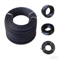 Tuyau en PEHD noir de 20 mm, haute densité, durable, fileté, matériau PE non toxique, anti-corrosion, norme ISO pour l'irrigation de l'eau