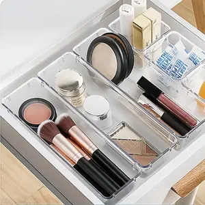 Versatili vassoi per cassettiere da bagno e da trucco, contenitori per il trucco, camera da letto, cucina, cassetti in plastica trasparente