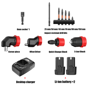 Serie di Trapani Senza Fili con <span class=keywords><strong>Accessori</strong></span>, Motore Brushless Multiuso, Velocità Variabile, Kit Utensili Elettrici, Coppia Massima 55Nm - Product Image 2
