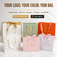 Sac en papier cadeau imprimé sur mesure, recyclable, biodégradable, en papier couché avec poignée en corde pour boutique de détail